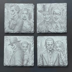 Super Heroes Harley Quinn Slate Mat Engraved x4 Coaster Set #1 Man Cave Gifts