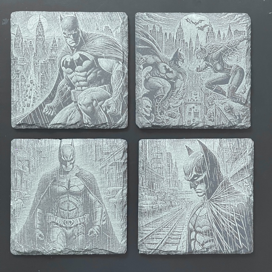Unique Super Heroes Batman Slate Mat Engraved x4 Coaster Set #1 Man Cave Gifts Unique Super Heroes Batman Slate Mat Engraved x4 Coaster Set #1 Man Cave Gifts