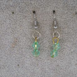 green bicone beaded earrings length 20mm width 6mm 1 green bicone beaded earrings length 20mm width 6mm 1