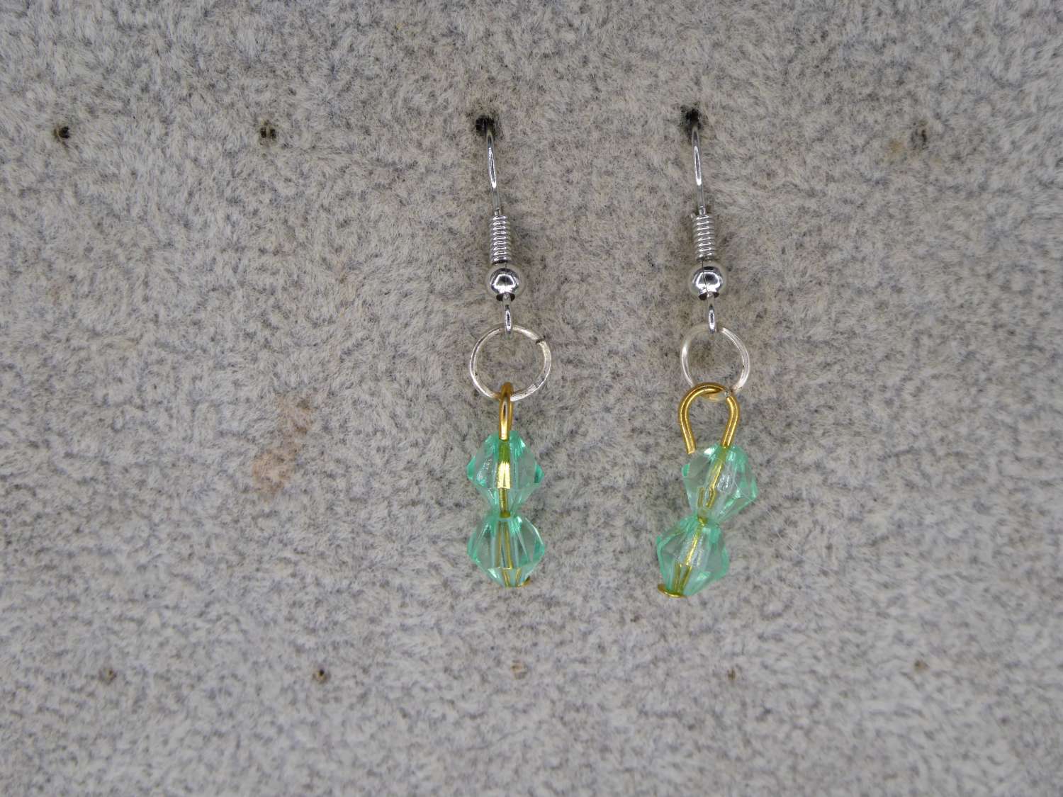 green bicone beaded earrings length 20mm width 6mm green bicone beaded earrings length 20mm width 6mm