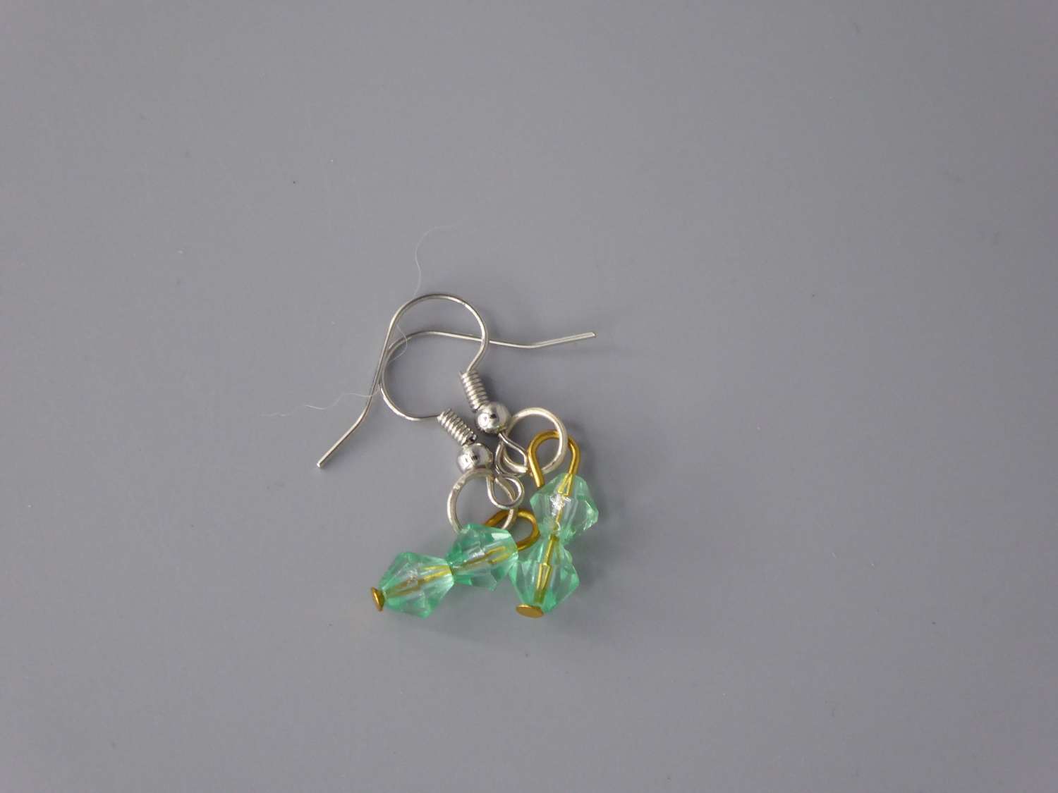 green bicone beaded earrings length 20mm width 6mm green bicone beaded earrings length 20mm width 6mm