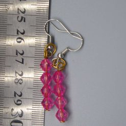 pink bicone beaded earrings length 20mm width 6mm 1 pink bicone beaded earrings length 20mm width 6mm 1