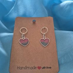 Small heart shaped stud earrings