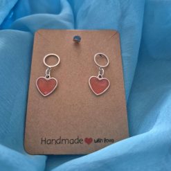 Small heart shape drop earrings