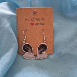 Hand made Large heart drop earrings