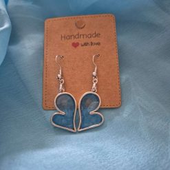 Hand made Large heart drop earrings
