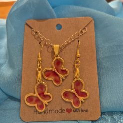 Hand made Butterfly design earrings and necklace set (Copy)