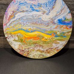 Round acrylic art scene canvas
