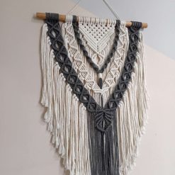 Macrame wall hanging (beige and gray) 3 Macrame wall hanging (beige and gray) 5
