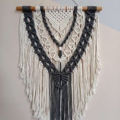 Macrame wall hanging (beige and gray) 2 Macrame wall hanging (beige and gray) 4