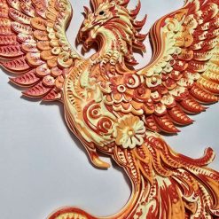 Phoenix Wall Hanger, 3D Printed, Wall Decor, 4