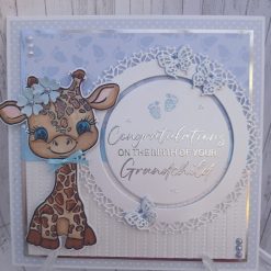 Congratulations on the birth of your Grandchild - Blue - Giraffe