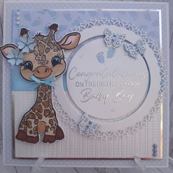 Congratulations on the birth of your Baby Boy - Blue - Giraffe