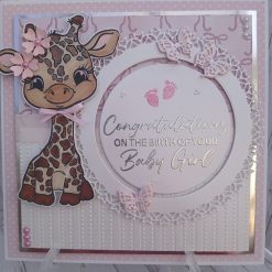 Congratulations on the birth of your Baby Girl - Pink - Giraffe