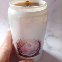 Shimmer Glass Can with Bamboo Lid & Straw – Sublimated Design – Personalised Sparkle Drinkware Gift