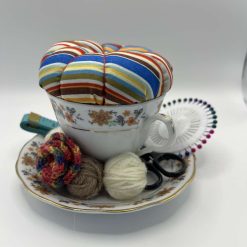 Vintage Teacup Pin Cushion & Sewing Set