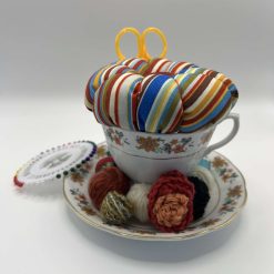 Vintage Teacup Pin Cushion & Sewing Set