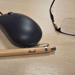 Sustainable bamboo pen and stylus for phone or tablet