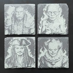 Unique TV Movie Action Horror Sci-Fi Slate x4 Coaster Set #3 Man Cave Gifts