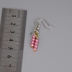 pink beaded earrings length 18mm width 4mm 1 pink beaded earrings length 18mm width 4mm 1