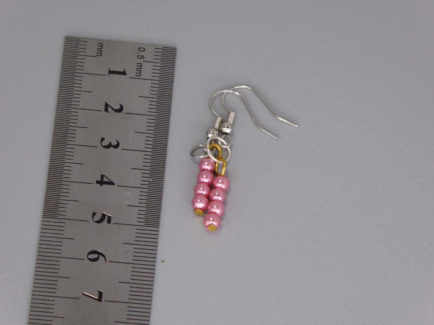 rainbow stripe Beaded Earrings length 2.2cm width 8mm rainbow stripe Beaded Earrings length 2.2cm width 8mm