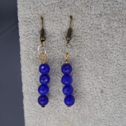 blue beaded earrings length 2.8cm width 6mm 2
