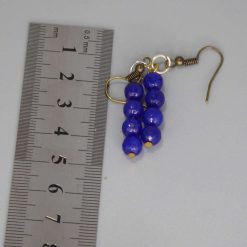 blue beaded earrings length 2.8cm width 6mm 1