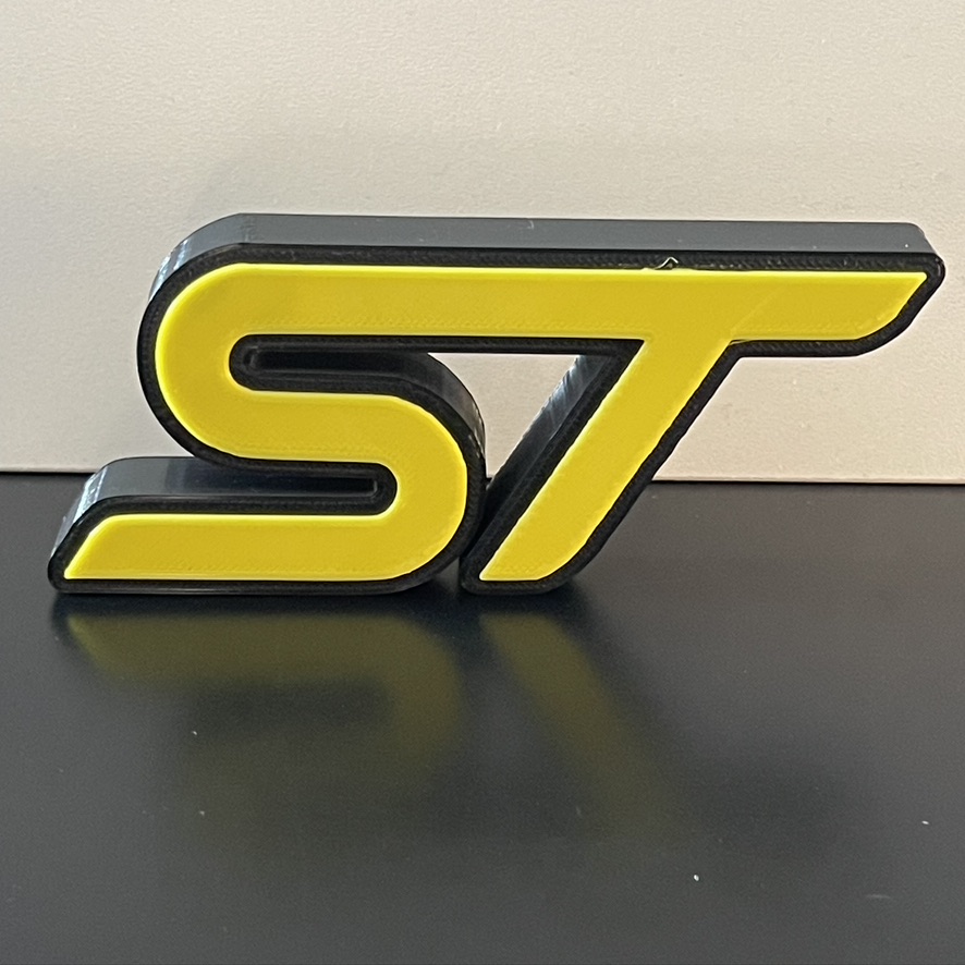 3D Ford Fiesta Focus ST badge Yellow Wall Shelf Desk Standing Decorative Plaque Gift 3D Ford Fiesta Focus ST badge Yellow Wall Shelf Desk Standing Decorative Plaque Gift