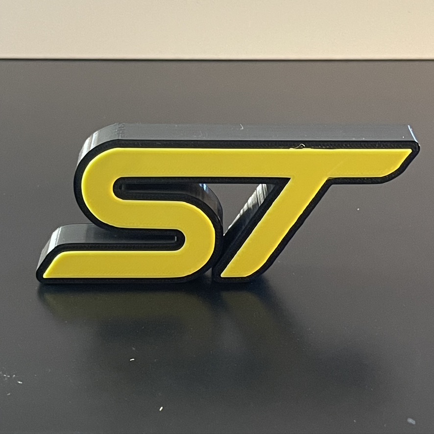 3D Ford Fiesta Focus ST badge Yellow Wall Shelf Desk Standing Decorative Plaque Gift 3D Ford Fiesta Focus ST badge Yellow Wall Shelf Desk Standing Decorative Plaque Gift