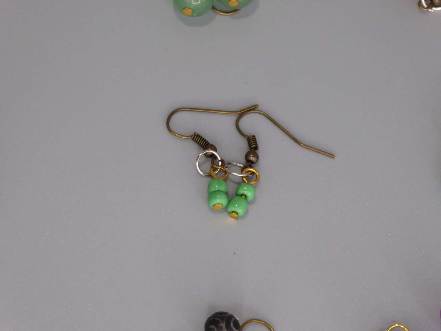 rainbow stripe Beaded Earrings length 2.2cm width 8mm rainbow stripe Beaded Earrings length 2.2cm width 8mm