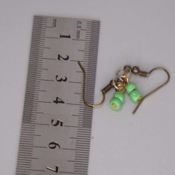 green beaded earrings length 11m width 4mm 1 green beaded earrings length 11m width 4mm 1