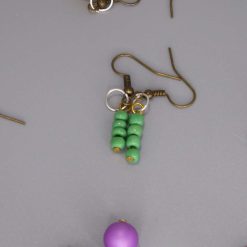 rainbow stripe Beaded Earrings length 2.2cm width 8mm