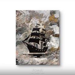 Gallion storm acrylic painted canvas