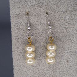 white beaded earrings length 21mm width 8mm 2 white beaded earrings length 21mm width 8mm 2