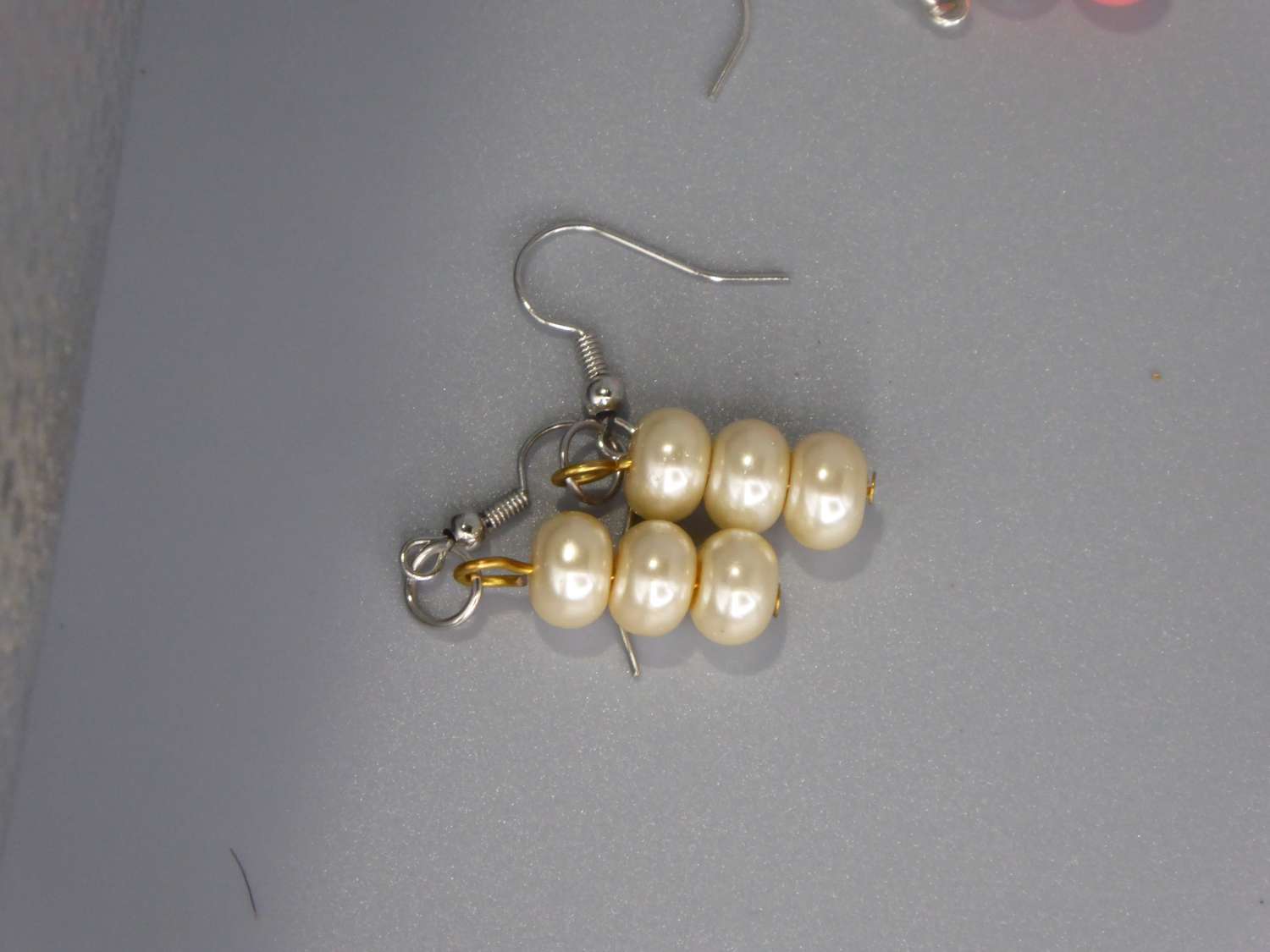 rainbow stripe Beaded Earrings length 2.2cm width 8mm rainbow stripe Beaded Earrings length 2.2cm width 8mm