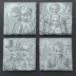 Super Heroes Harley Quinn Slate Mat Engraved x4 Coaster Set #2 Man Cave Gifts
