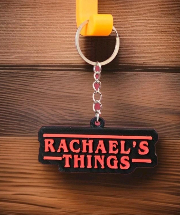 Personalised Stranger Things Style 3D Printed Keyring Personalised Stranger Things Style 3D Printed Keyring