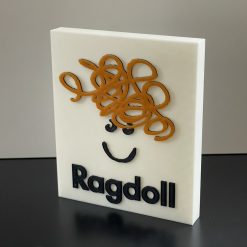Ragdoll Logo 3D plaque Shelf / Desk Ideal Autistic Autism ADHD Sensory Gift