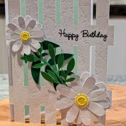 Customisable Picket Fence Card with 3D Garden Scene