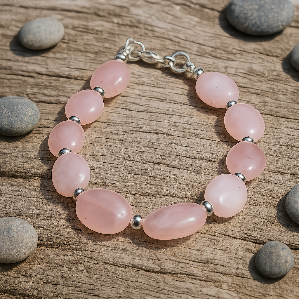 Rose Quartz & Antique Silver Bracelet Rose Quartz & Antique Silver Bracelet