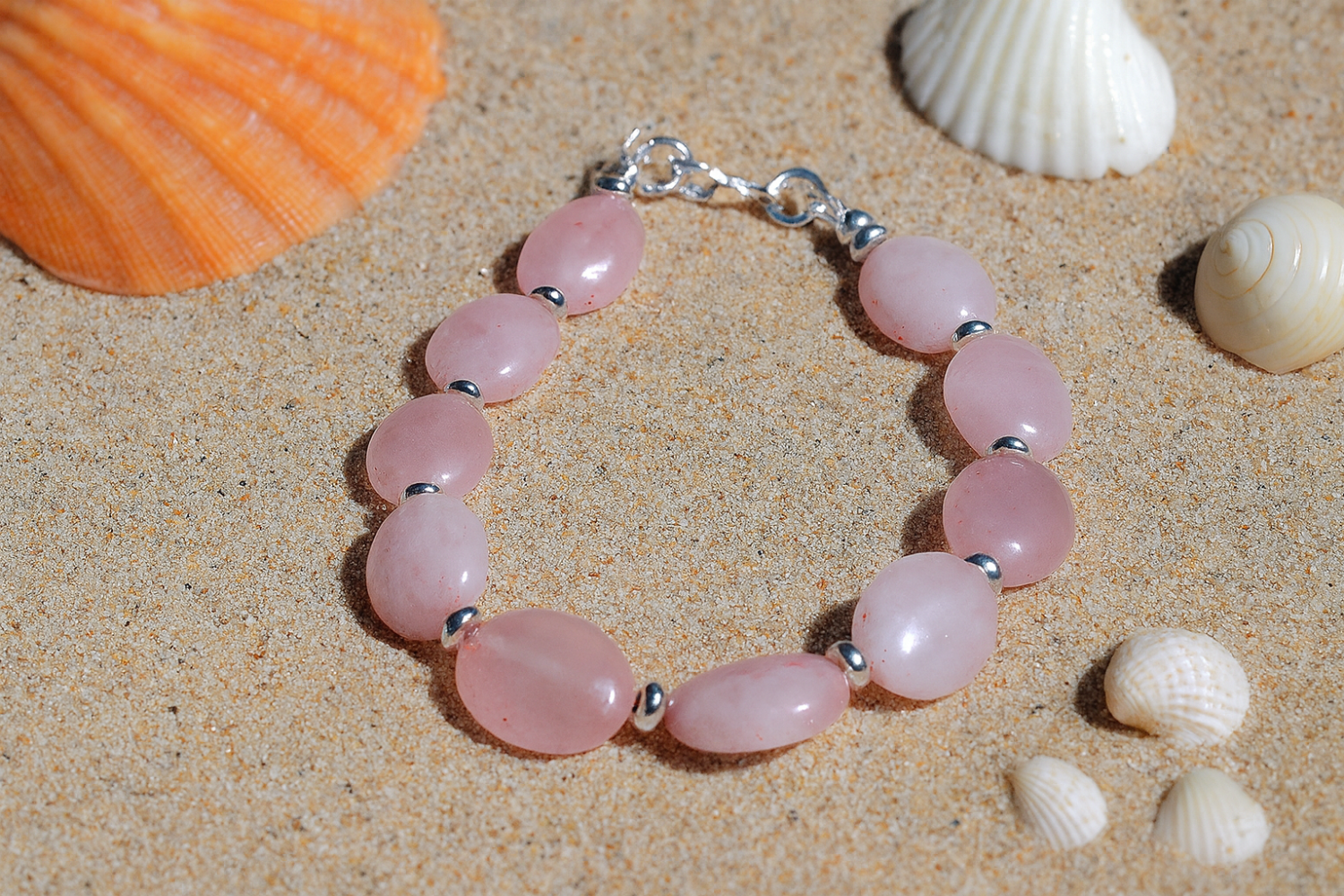 Rose Quartz & Antique Silver Bracelet Rose Quartz & Antique Silver Bracelet