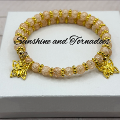 Gold Wrap Bracelet with Butterfly Charms