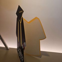 Handcrafted Graduation Card, Cap and Gown. Customisable 2