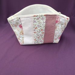 Soft Pinks and Creams Mixed Design Quilted Zip Pouch