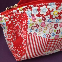 Red Mixed Design Quilted Zip Pouch 1