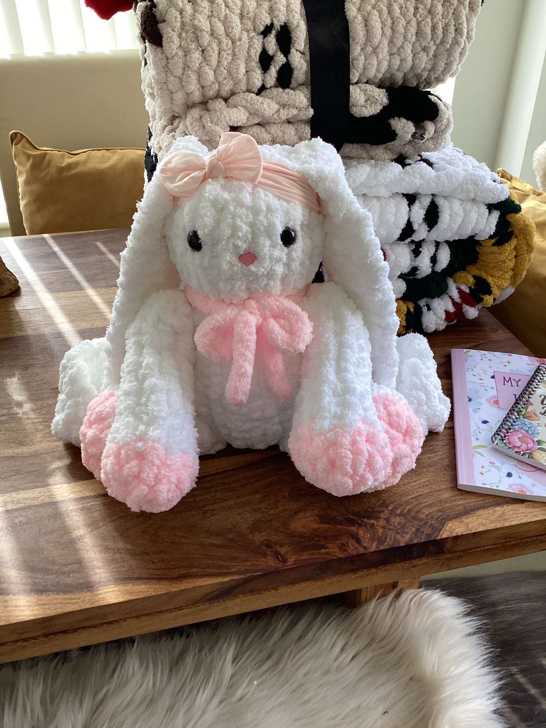 Handmade Knitted Floppy Eared Bunny Handmade Knitted Floppy Eared Bunny