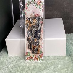 Diamond Painted Elephant Bookmark