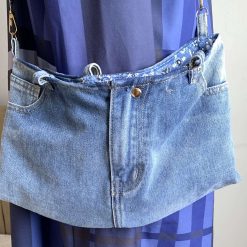 Slouchy denim bag made from recycled denim