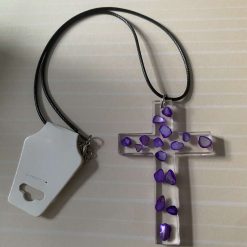 Beautiful handmade resin cross pendant necklace