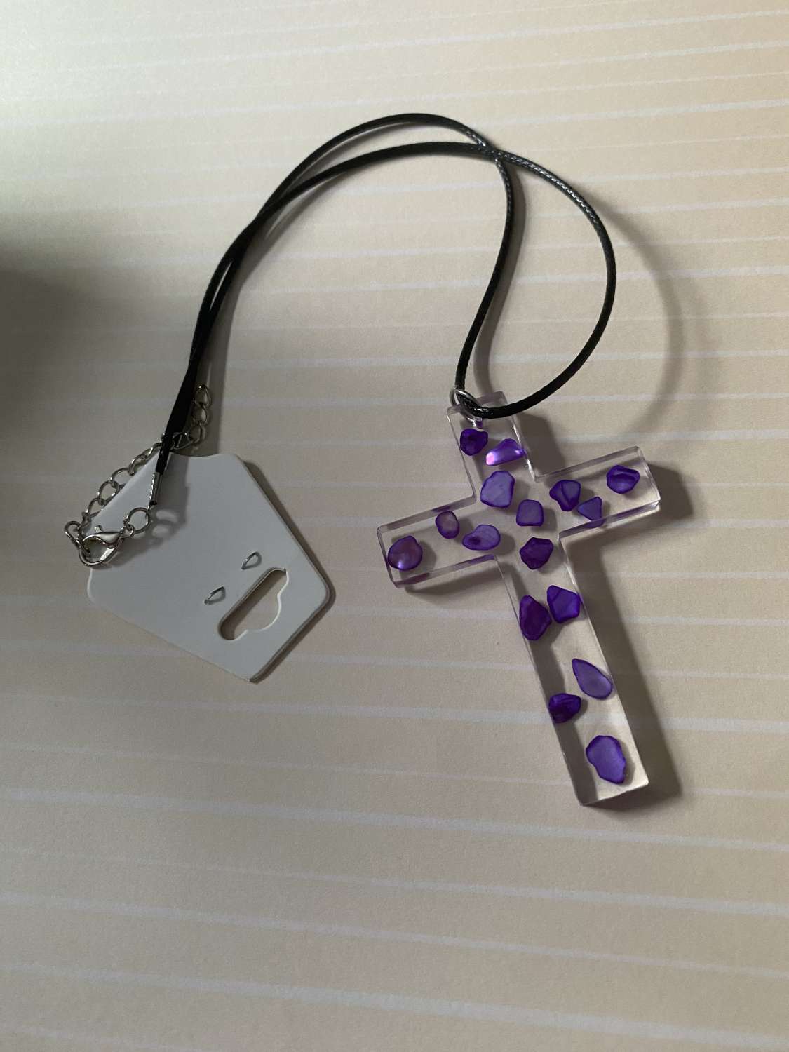 Beautiful handmade resin cross pendant necklace Beautiful handmade resin cross pendant necklace